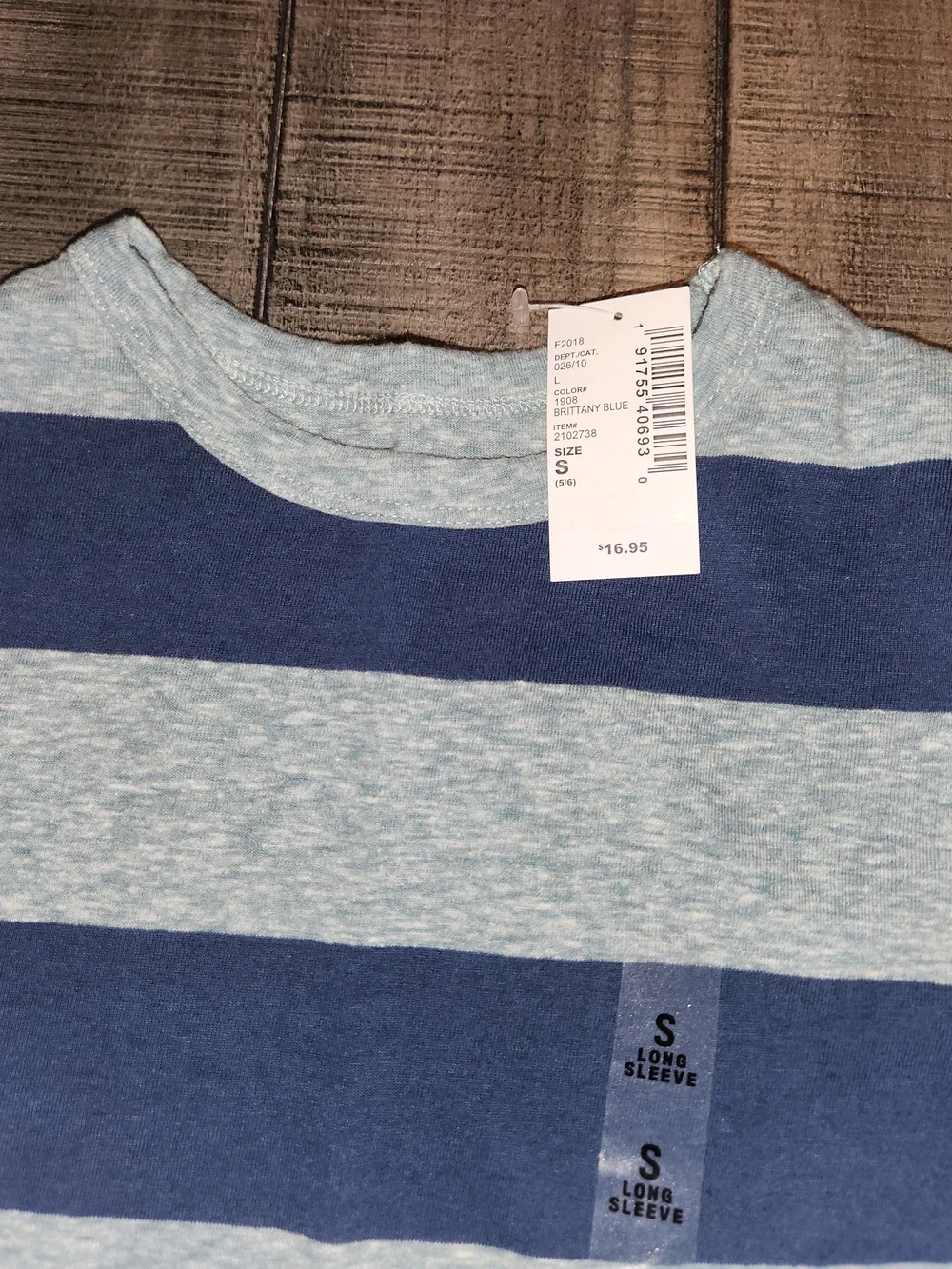 NWT The Children's Place Navy and Light Blue Striped Long Sleeve Shirt